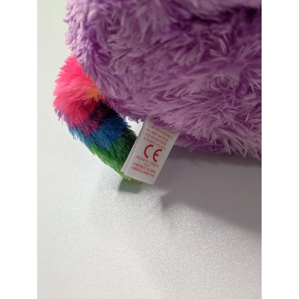 Plush Ty Beanie Boos Rosette Purple Rainbow Horn Medium Stuffed Animal 10